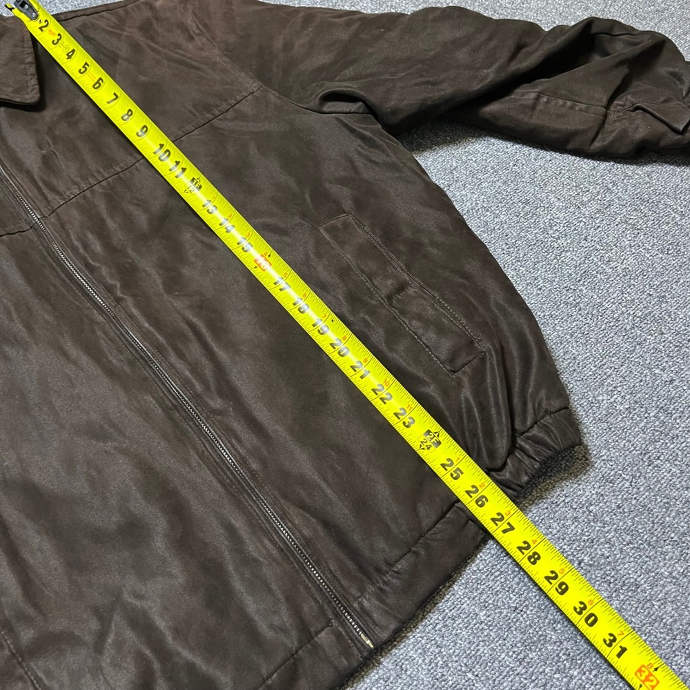 Weather Report by Weatherproof Bomber Jacket Large Brown Faux Suede Full Zip - Picture 5 of 13